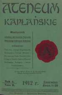 Ateneum Kapłańskie, 1912, R. 4, T. 8, z. 1