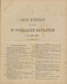 Przegląd Katolicki : Spis rzeczy, 1890, R. 28