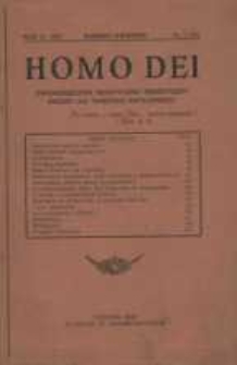Homo Dei : Dwumiesięcznik Ascetyczno - Praktyczny dla Duchowieństwa, 1937, R. 6, nr 2