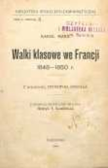 Walki klasowe we Francji : 1848-1850 r. 3