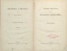 Filozofia i krytyka T. 3, Cz. 2 System umnictwa czyli filozofii umysłowej