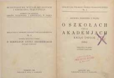 O szkołach czyli akademjach ksiąg dwoje
