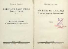 Materjał ludzki w gospodarce światowej T. 1