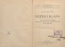 Uczeń i klasa : zagadnienia pedagogiczne, związane z nauczaniem i organizowaniem klasy szkolnej
