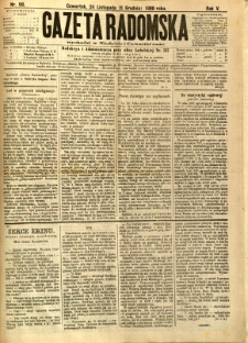 Gazeta Radomska, 1888, R. 5, nr 98