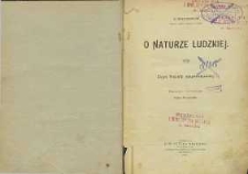 O naturze ludzkiej : zarys filozofii optymistycznej