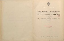 Preliminarz budżetowy Rzeczypospolitej Polskiej na okres od 1 kwietnia 1931 do 31 marca 1932