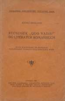 Stosunek „Quo vadis” do literatur romańskich
