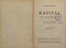 Kapitał : rozbiór podstawowych zjawisk i pojęć gospodarczych