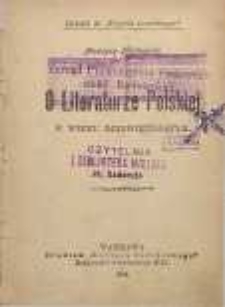 O literaturze polskiej w wieku dziewiętnastym