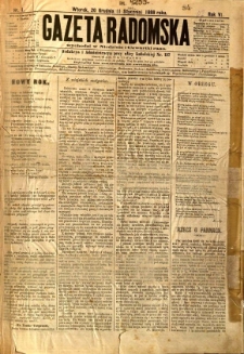 Gazeta Radomska, 1889, R. 6, nr 1