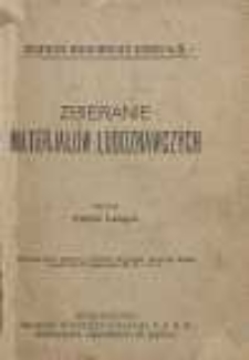 Zbieranie materjałów ludoznawczych