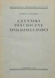 Czynniki psychiczne spółdzielczości