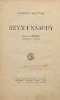 Rzym i narody : podbój zachodu, wschód i Żydzi
