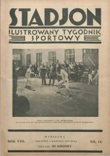 Stadjon : Ilustrowany Tygodnik Sportowy, 1930, R. 8, nr 14