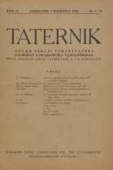 Taternik: Organ Sekcji Turystycznej Towarzystwa Tatrzańskiego, 1925, R. 11, nr 1/2