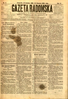 Gazeta Radomska, 1889, R. 6, nr 4