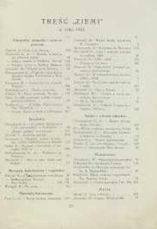Ziemia, 1933, R. 23, treść Ziemi w roku 1933