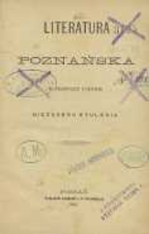 Literatura poznańska w pierwszej połowie bieżącego stulecia