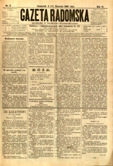 Gazeta Radomska, 1889, R. 6, nr 6