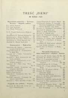 Ziemia, 1927, R. 12, Treść Ziemi w roku 1927
