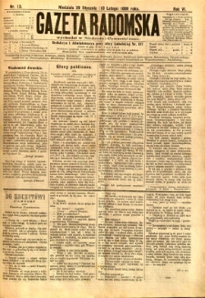 Gazeta Radomska, 1889, R. 6, nr 13