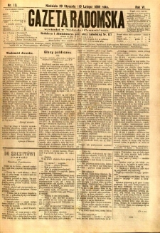 Gazeta Radomska, 1889, R. 6, nr 13