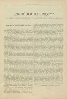 Ogródek dziecięcy : Artykuły Wychowawcze – Pogadanki – Gry – Praca Ręczna, 1900, R.20, nr 12