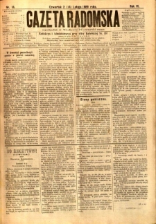 Gazeta Radomska, 1889, R. 6, nr 14