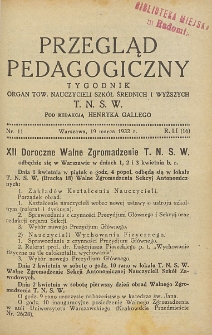 Przegląd Pedagogiczny, 1932, R. 51, nr 11