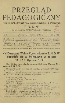 Przegląd Pedagogiczny, 1935, R. 54, nr 1