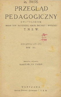 Przegląd Pedagogiczny, 1935, R. 54, spis rzeczy