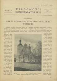 Wiadomości Konserwatorskie, 1929, nr 21/22/23/24