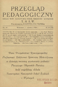 Przegląd Pedagogiczny, 1936, R. 55, nr 10
