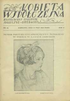 Kobieta wsp&oacute;łczesna : Ilustrowany tygodnik społeczno-literacki, 1928, R. 2, nr 20