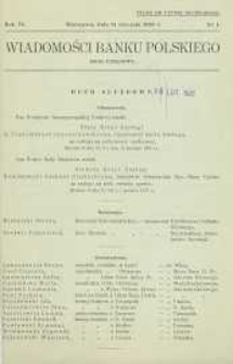 Wiadomości Banku Polskiego : Dział Urzędowy, 1938, R. 4, nr 1