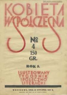Kobieta współczesna : Ilustrowany tygodnik społeczno-literacki, 1931, R. 5, nr 4