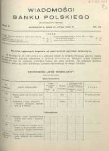 Wiadomości Banku Polskiego, 1933, R. 10, nr 13