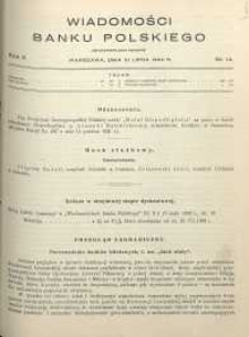 Wiadomości Banku Polskiego, 1933, R. 10, nr 14