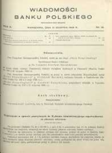 Wiadomości Banku Polskiego, 1933, R. 10, nr 16