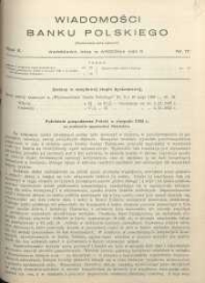 Wiadomości Banku Polskiego, 1933, R. 10, nr 17