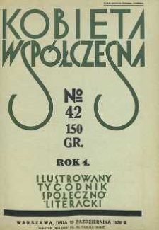 Kobieta współczesna : Ilustrowany tygodnik społeczno-literacki, 1930, R. 4, nr 42