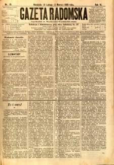 Gazeta Radomska, 1889, R. 6, nr 19