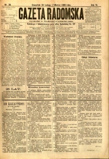 Gazeta Radomska, 1889, R. 6, nr 20