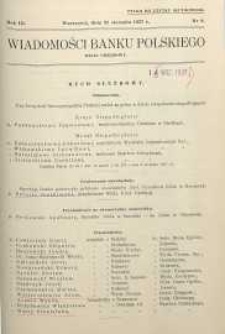 Wiadomości Banku Polskiego : Dział urzędowy, 1937, R. 3, nr 8