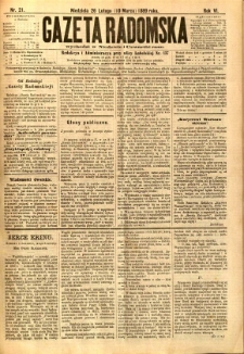 Gazeta Radomska, 1889, R. 6, nr 21