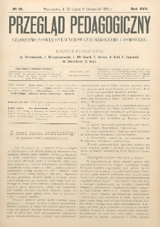 Przegląd Pedagogiczny, 1898, R. 17, nr 15