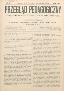 Przegląd Pedagogiczny, 1898, R. 17, nr 19