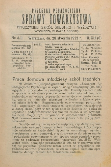 Przegląd Pedagogiczny, 1922, R. 41, nr 4