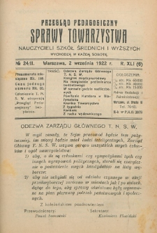 Przegląd Pedagogiczny, 1922, R. 41, nr 24